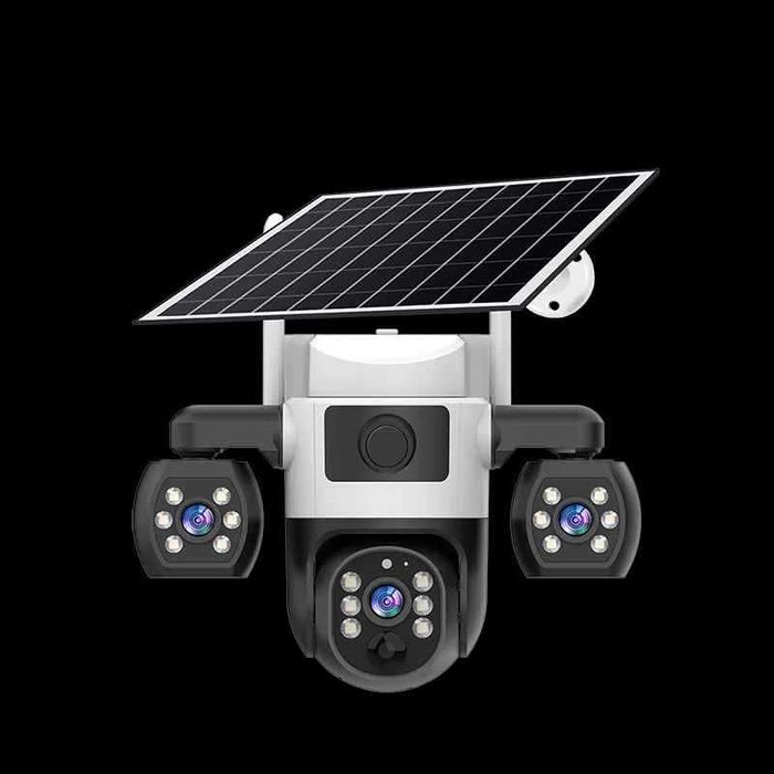 9MP V380 външна домашна камера безжична WiFi дистанционна триобективна HD интелигентна слънчева камера