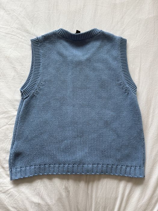 Синьо елече с копчета Зара