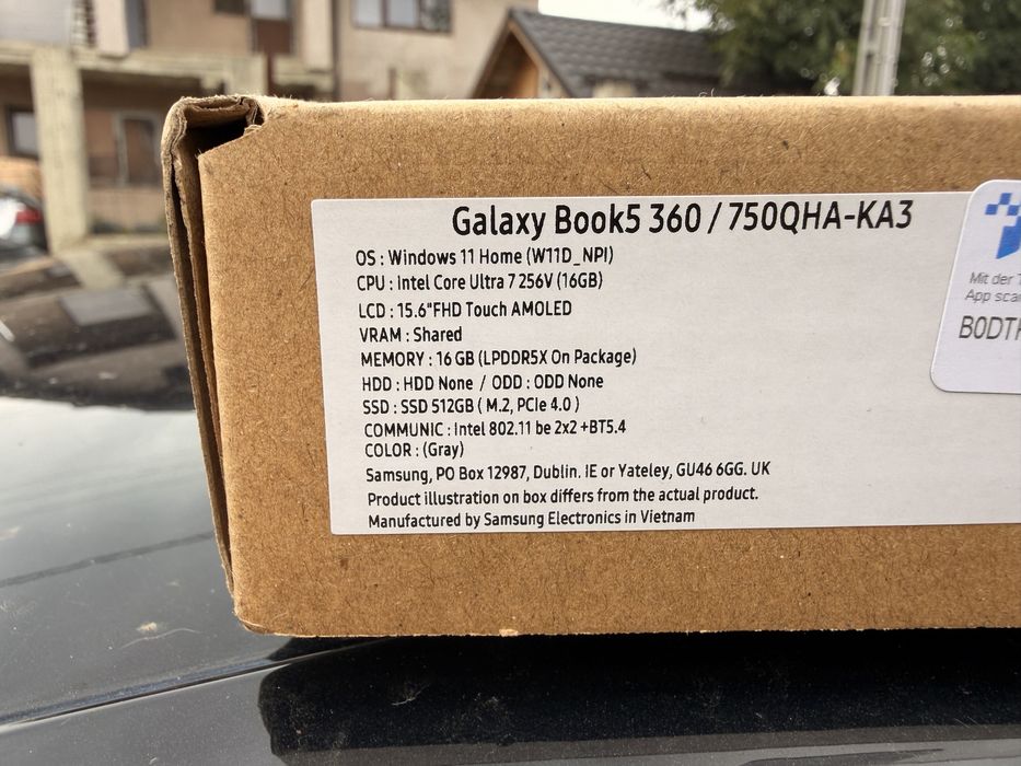 Laptop Samsung Galaxy Book5 360 (15.6" FHD Touch AMOLED, Intel Ultra 7, 16GB, 512GB SSD) - Nou la cutie