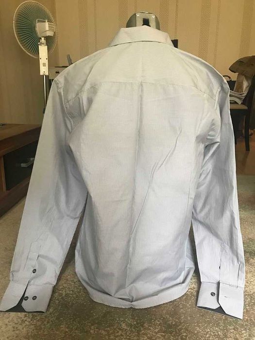 Сива мъжка риза с дълъг ръкав