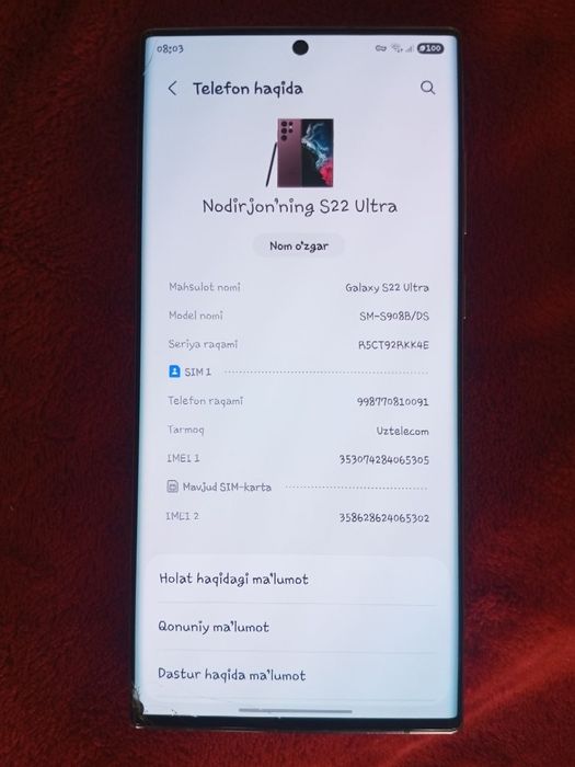 Galaxy S22 Ultra sotiladi