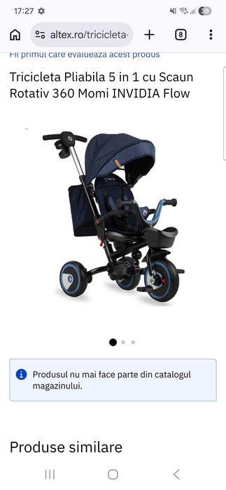 Tricicleta Pliabila 5 in 1 cu Scaun Totativ 360 MOMI INVIDIA FLOW