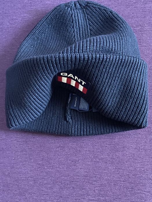 Gant, Caciula unisex din amestec de lana Retro Shield,bleumarin inchis