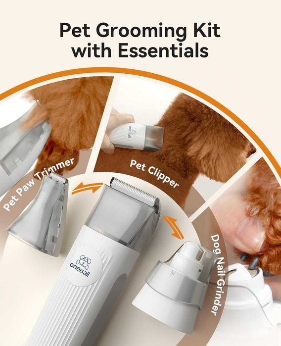 Oneisall kit ingrijire animale tuns+periat cu aspir,REDUS de la 725RON