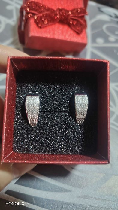 Иностранное серебро серьги 925 пробы