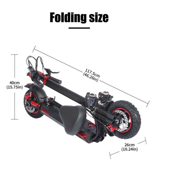 Електрически скутер, тротинетка със седалка 1200W 18AH, 55 км/ч