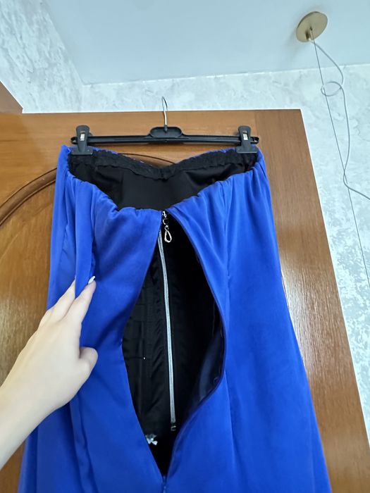 Rochie eleganta din satin albastra