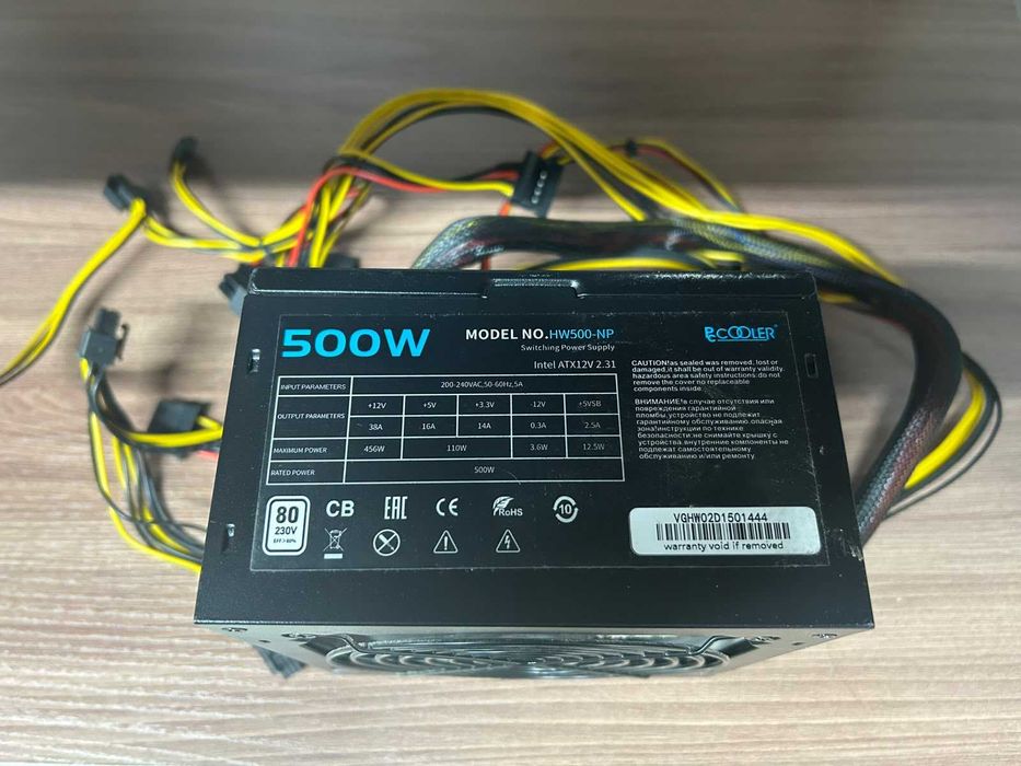 Блок питания для сборки пк PcCooler 500W
