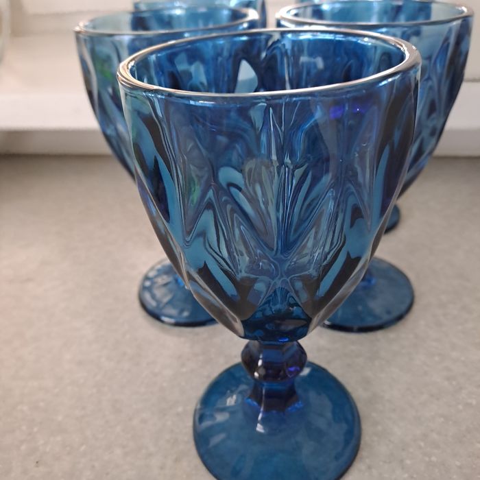 Набор синих бокалов 12 штук