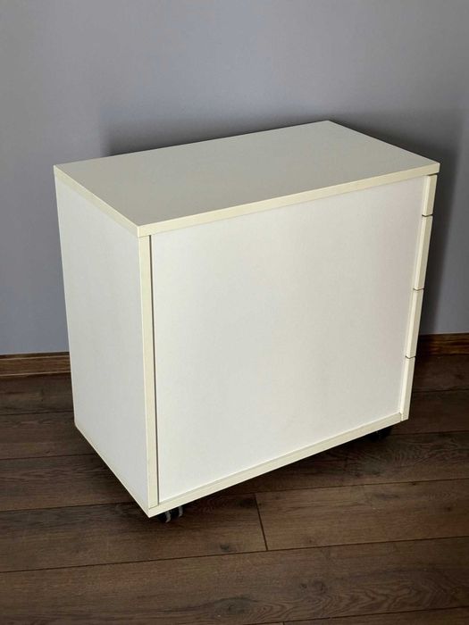 rollbox casetiera dulap cu roti mobil birou alb 4 sertare metalice dimensiune 34x60x60cm pretul este cu tva inclus