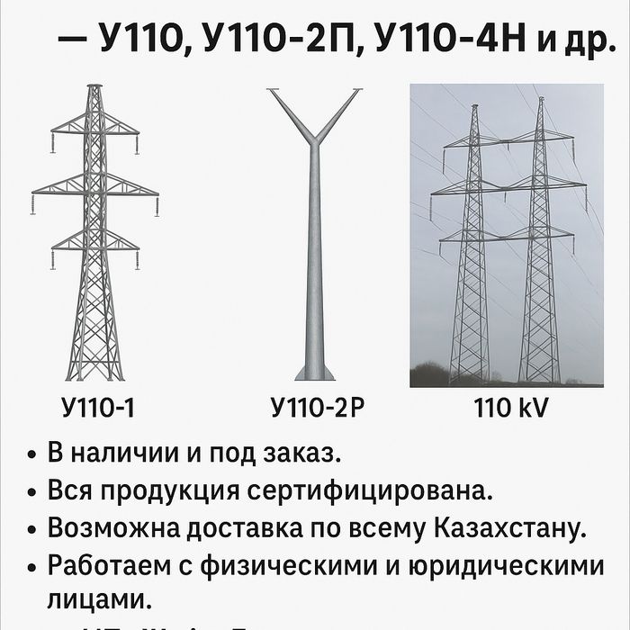 Стальные опоры ВЛ 110 кВ – У110, У110-2П, У110-4Н и др. - Құрылыс пен ...