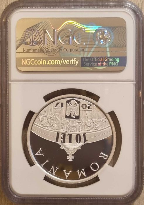 Moneda BNR 10lei argint Marasesti, Marasti, Oituz gradata NGC PF 68 UC