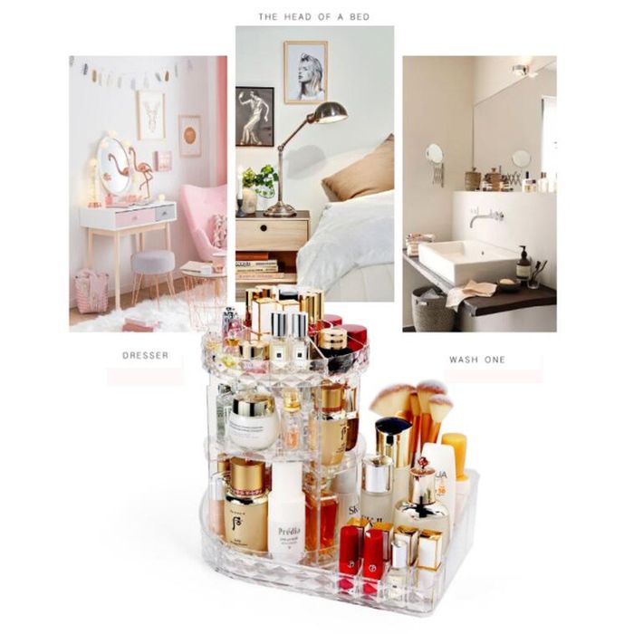 Прозрачная коробка для хранения косметики, органайзер для косметики с
