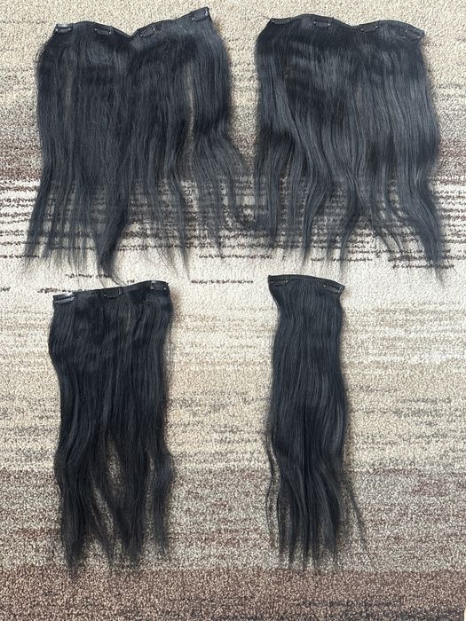 Черна естествена коса 45 см 180 гр. треси