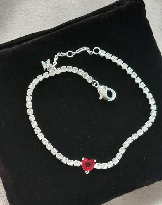 Brățara Nouă Pandora Moments Tenis Inimă Roșie din argint cu ștanță S925 Ale