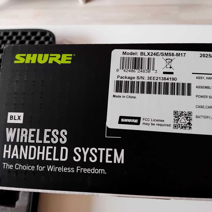 Продавам BLX24E  Shure sm 58