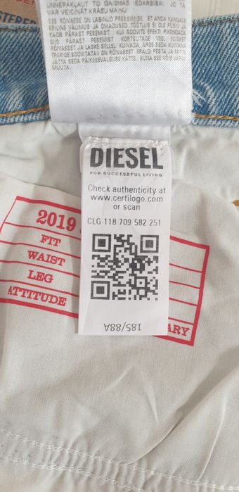 Diesel 2019 D - Struct Slim Fit  34 / 32 НОВО! ОРИГИНАЛ Мъжки Дънки!