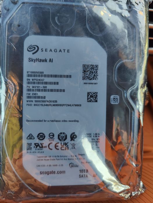 Жёсткий диск для видеонаблюдения Seagate и WD Purple 10Tb