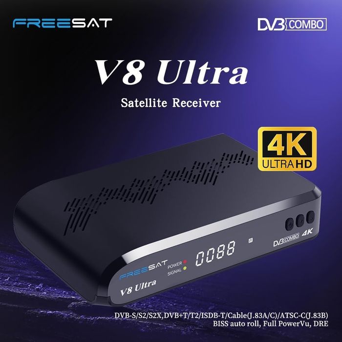 Receptor satelit  Freesat v 8 ultra 4k combo satelit , cablu.
