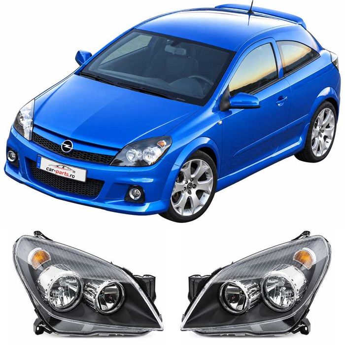 Set far faruri Opel Astra H, GTC, Twintop look negru NOU