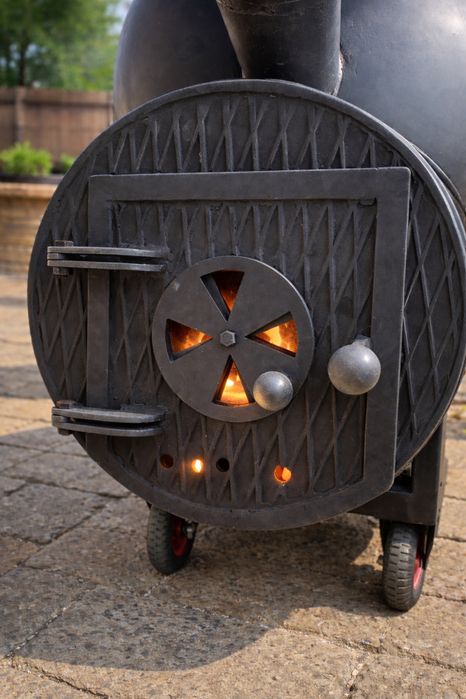 Smoker BBQ Reverse Flow Profesional – tablă 6 mm – capacitate mare