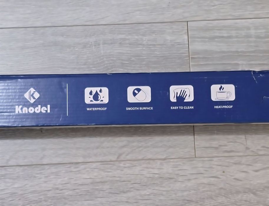 Pad birou 90x43cm, impermeabil, față dublă Bleu/Argintiu