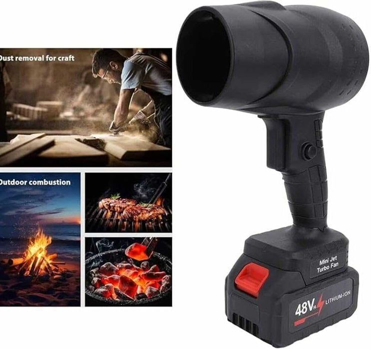 Преносим Турбо Сешоар С Батерия, 48V-Lithium, Къмпинг, Скара, Риболов