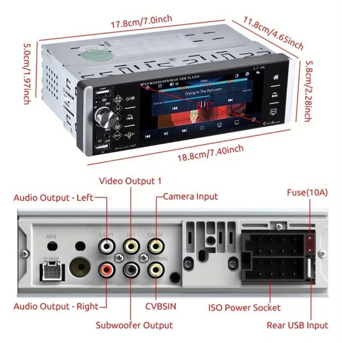 Универсална Мултимедия android auto DIN 1, 12,95см. Тъчскрин Carplayer