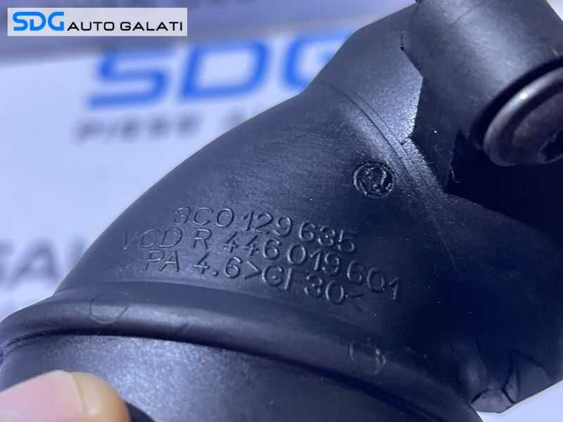 Tub Tubulatura Cot Racord Admisie Aer Turbo Turbina Turbosuflanta VW Jetta 1.9 TDI BLS BXJ 2006 - 2011 Cod 3C0129635 [D0865]