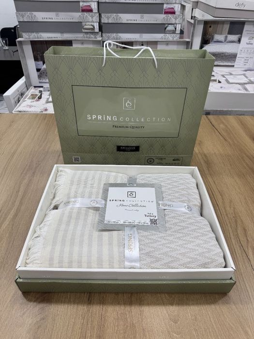 Плед летний леон в подарочной коробке + сумке