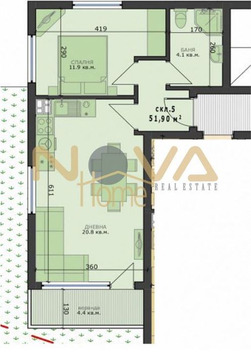 2-стаен в Варна-Възраждане 4 площ 60 цена 81200