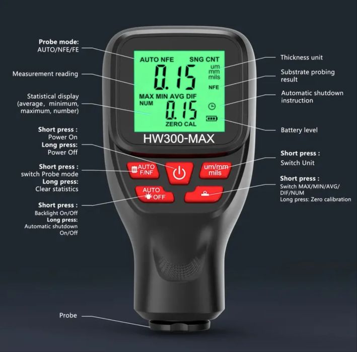 Автомобильный толщиномер лакокрасочного покрытия