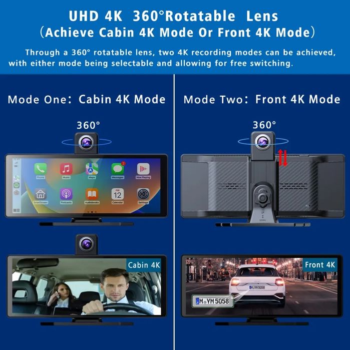 Navigatie AUTO Universala 10 inch Sistem Multimedia Carplay / Android Auto  inregistrare față spate