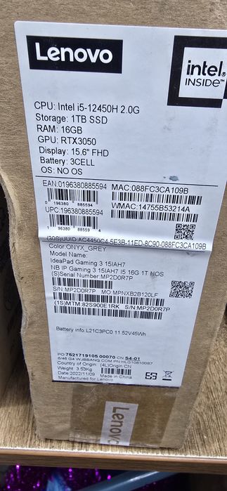 Игровой ноутбук Lenovo IdeaPad Gaming 3 15IAH7