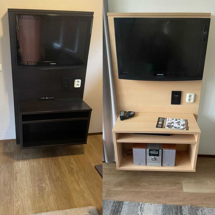 Comodă TV cu sistem audio (boxe) și prize încorporate