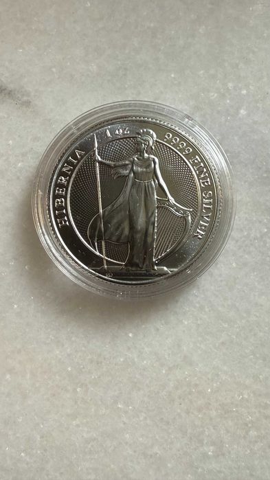 Monedă argint 1 oz uncie Tokelau 2022 $2 Hibernia, capsulă, lingou