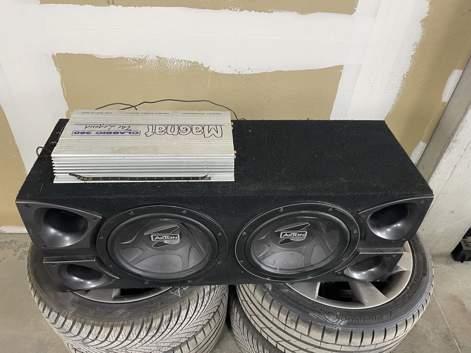 Бас каса Axton 2x12 с усилвател Magnat 1360w