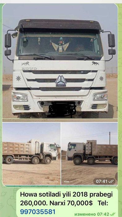 Howo sotiladi yili 2018