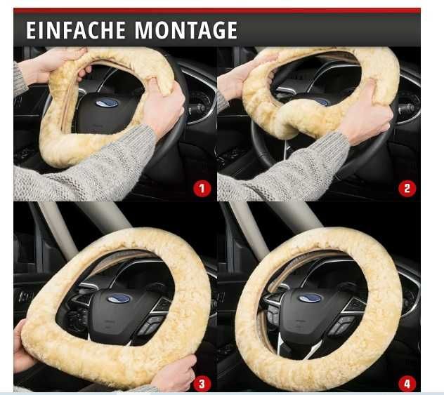 калъф за волан от агнешка кожа, 3 цвята, Walser-Австрия