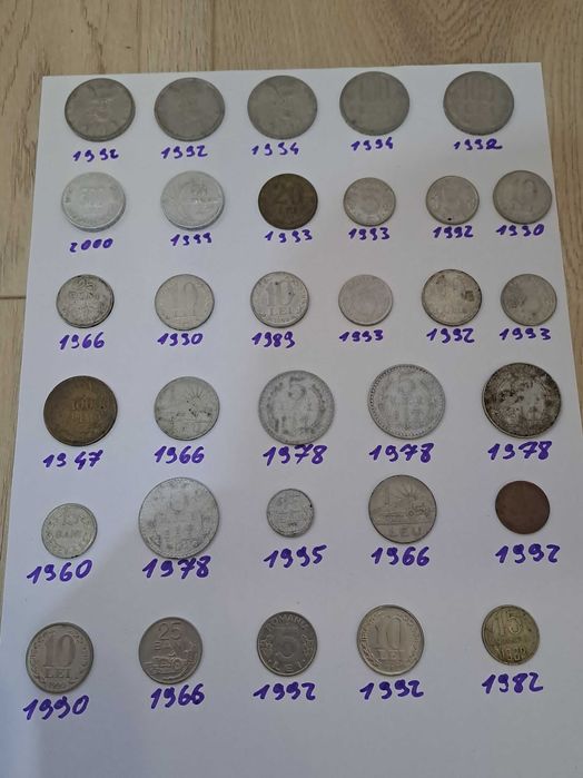 Moneda 10000 lei , 100 lei , 500 lei , 25 bani