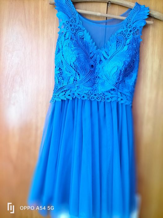 Rochie albastra  cu elastic pentru evenimente