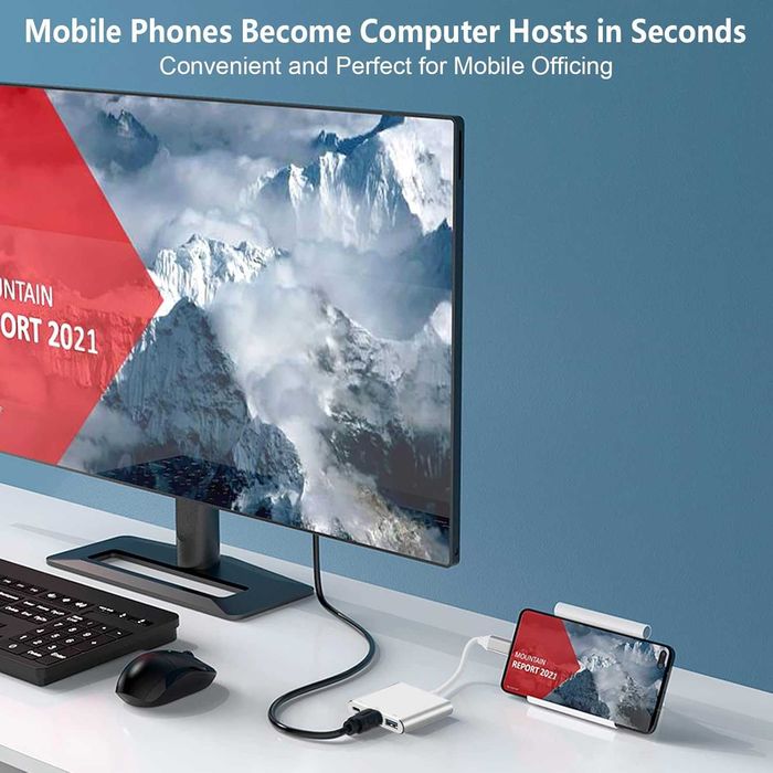 НОВ! USB-C към HDMI адаптер 3-в-1 – 4K, PD 100W, USB 3.0