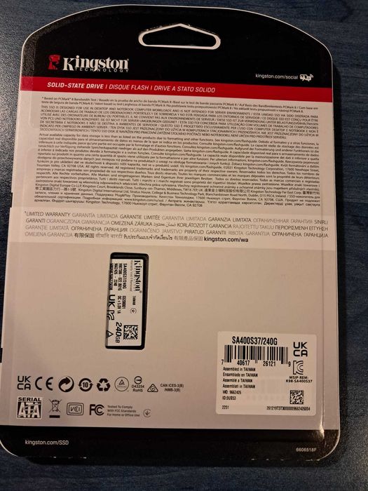 Solid State Drive (SSD) Kingston A400, 240GB, 2.5", SATA III
