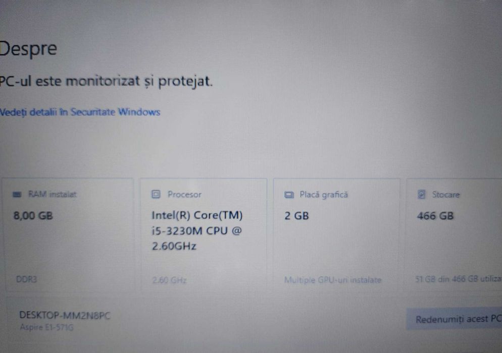 Vand laptop Acer Aspire E1-571G