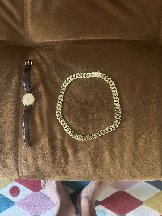 Lant gros suflat cu aur 14K