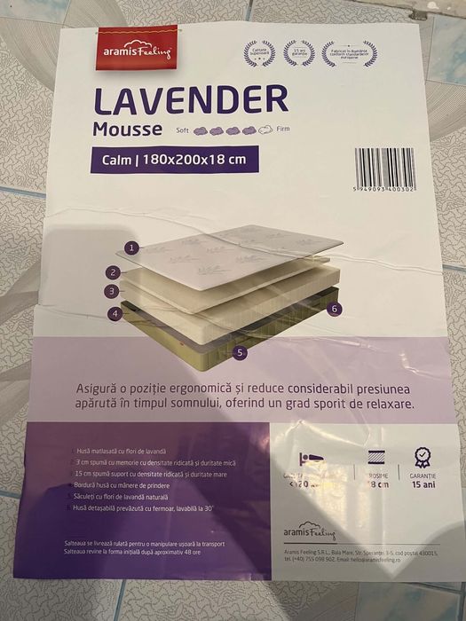 Saltea 180X200X18 Lavender Mousse NEFOLOSITĂ