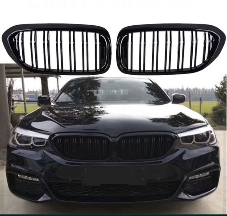 Set grile nari duble M Bmw Seria 5 G30 G31 2016-2019 negru lucios