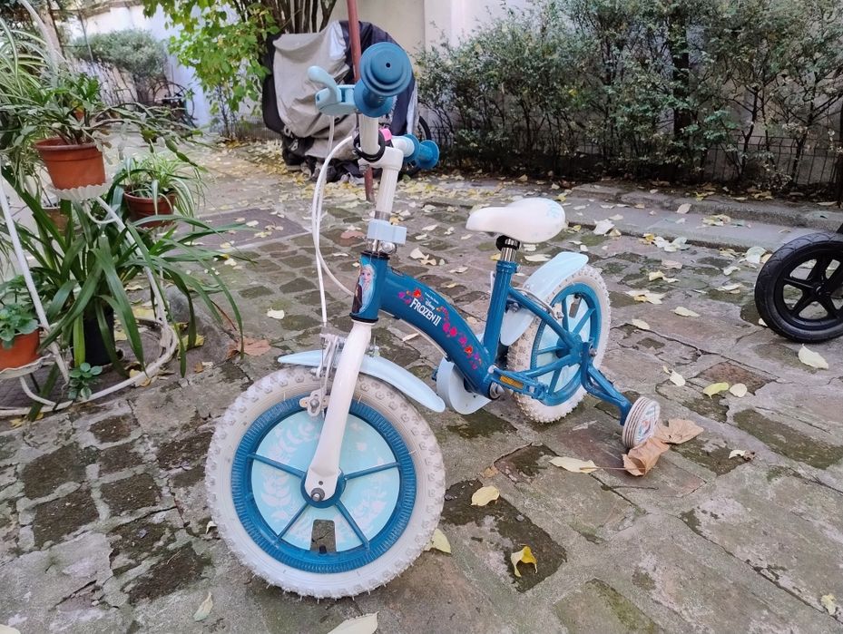 Bicicletă copii 12 inch Disney Frozen 2 (Regatul de Gheață) + roți ajutătoare