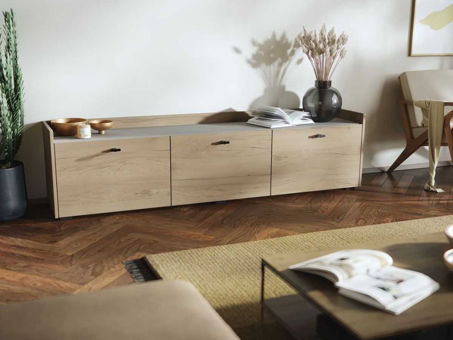 Living Silensia C3 DUO – Mobila sufragerie aspect lemn / bej