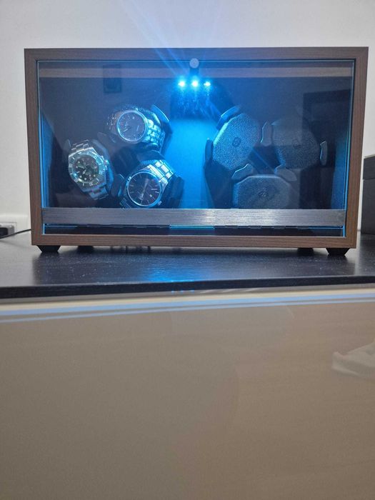 Cutie Intoarcere 6 Ceasuri Automate ANWBROAD, Lemn, LED, Resigilat